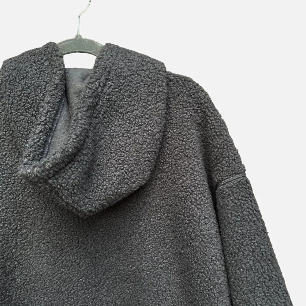 NWT Wild Fable Gray Purple Zipper Sherpa Hooded Quarter Zip Sweatshirt Hoodie - Picture 8 of 9